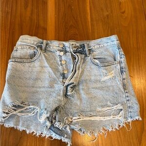 PacSun Frayed Light Blue Jean Shorts